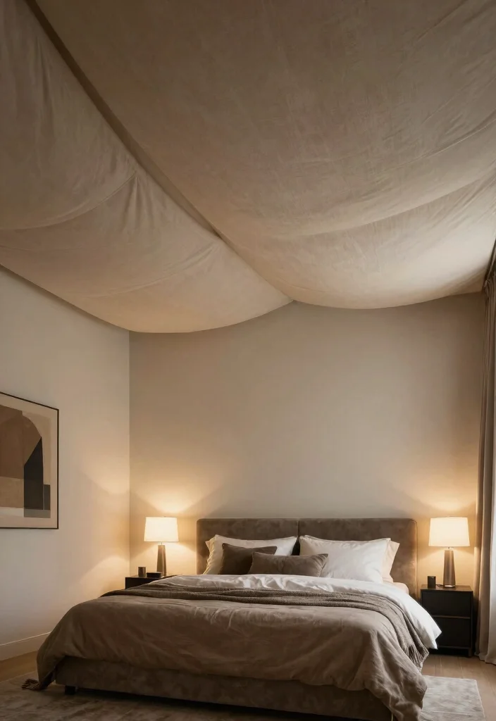 18 Bedroom Ceiling Design Modern Luxury Ideas Hotel Style Finish - 14. Contemporary Fabric Ceilings 1