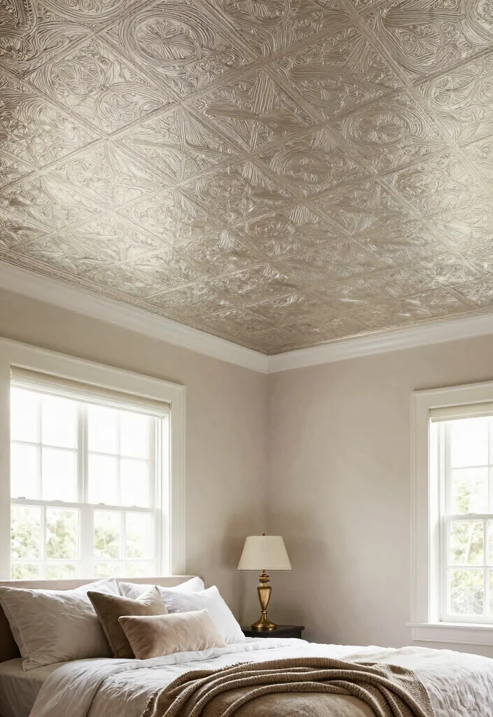 18 Bedroom Ceiling Design Modern Luxury Ideas Hotel Style Finish - 3. Faux Tin Ceiling Tiles 1