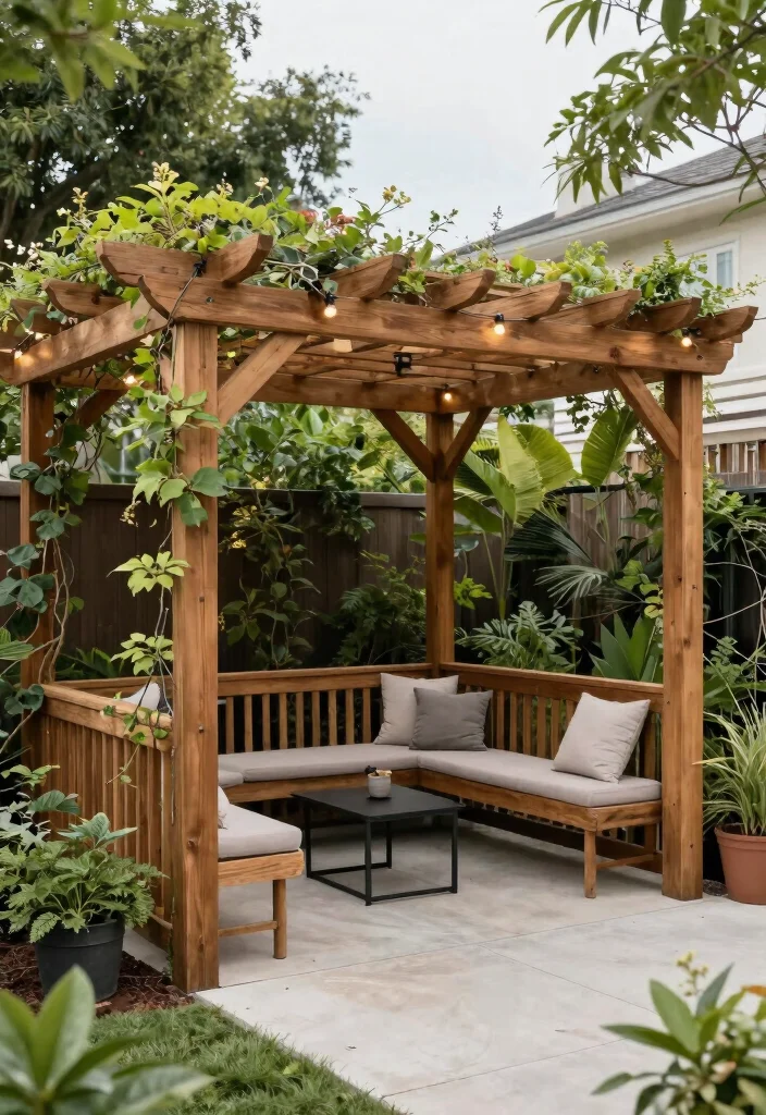 18 Concrete Patio Ideas on a Budget: Affordable Transformations 11 18 Concrete Patio Ideas on a Budget: Affordable Transformations - 11. Add a Pergola 1