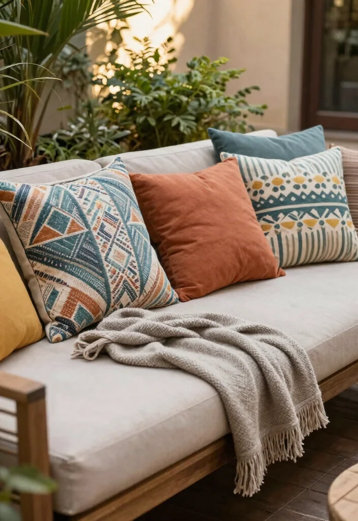 18 Concrete Patio Ideas on a Budget: Affordable Transformations 12 18 Concrete Patio Ideas on a Budget: Affordable Transformations - 12. Cozy Cushions and Throws 1