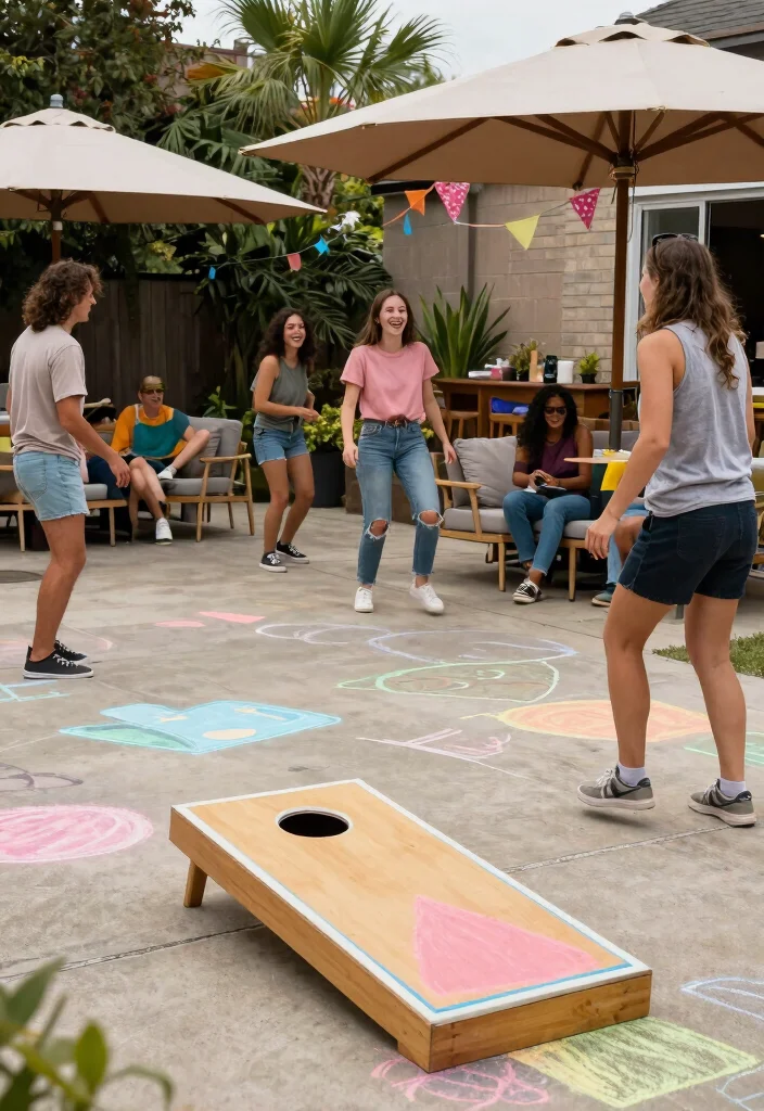 18 Concrete Patio Ideas on a Budget: Affordable Transformations 15 18 Concrete Patio Ideas on a Budget: Affordable Transformations - 15. Outdoor Games and Activities 1