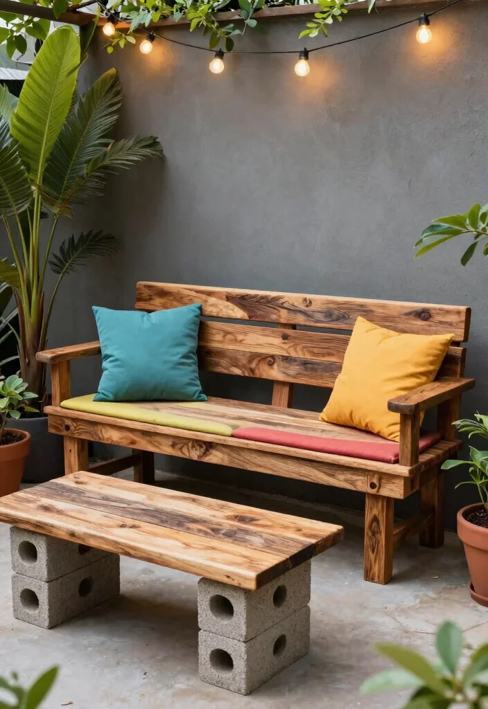 18 Concrete Patio Ideas on a Budget: Affordable Transformations 2 18 Concrete Patio Ideas on a Budget: Affordable Transformations - 2. DIY Outdoor Furniture 1