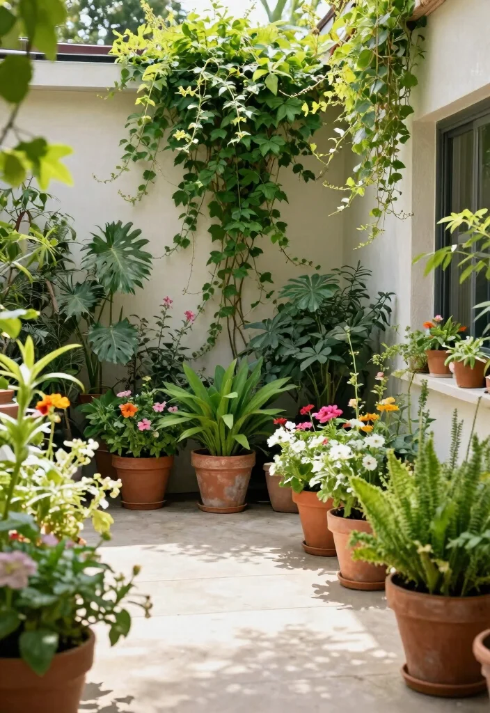 18 Concrete Patio Ideas on a Budget: Affordable Transformations 3 18 Concrete Patio Ideas on a Budget: Affordable Transformations - 3. Plant Borders and Vertical Gardens 1