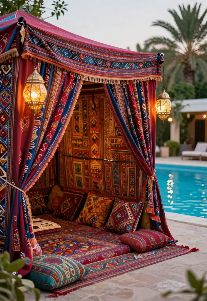 18 Covered Pool Patio Ideas for a Resort-Style Shade 11 18 Covered Pool Patio Ideas for a Resort-Style Shade - 11. Custom Built Souk Tent 1