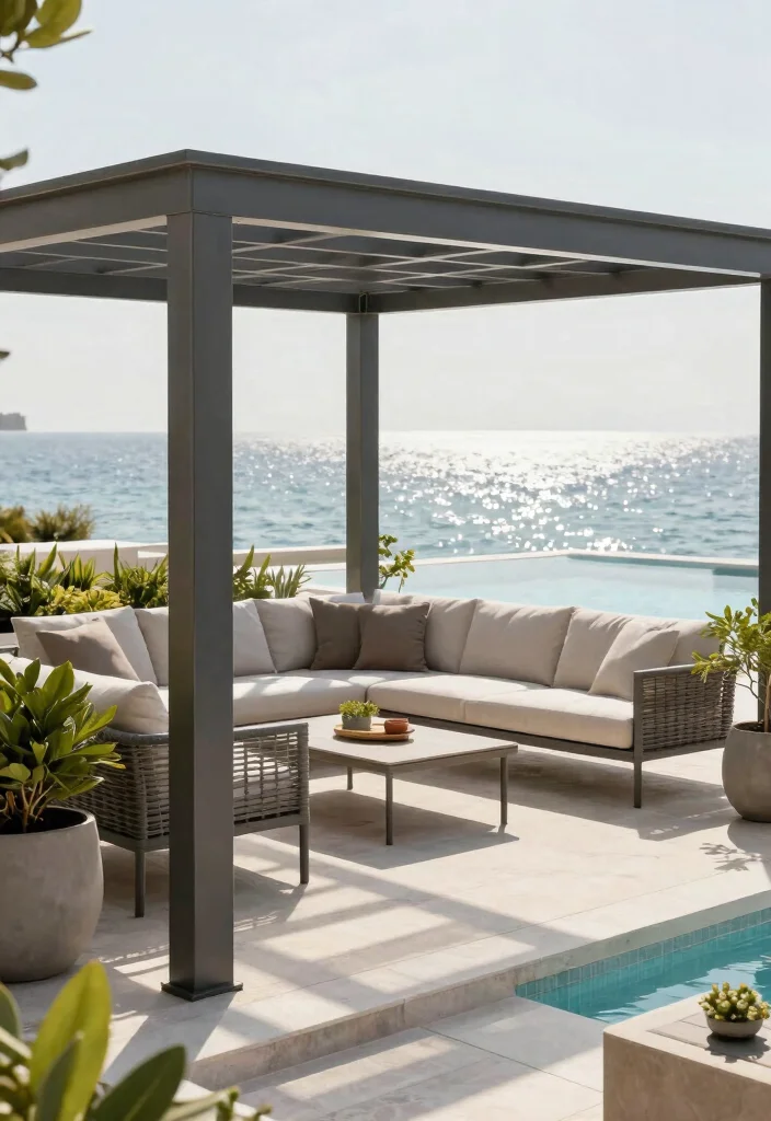 18 Covered Pool Patio Ideas for a Resort-Style Shade 6 18 Covered Pool Patio Ideas for a Resort-Style Shade - 6. Sleek Aluminum Structure 1