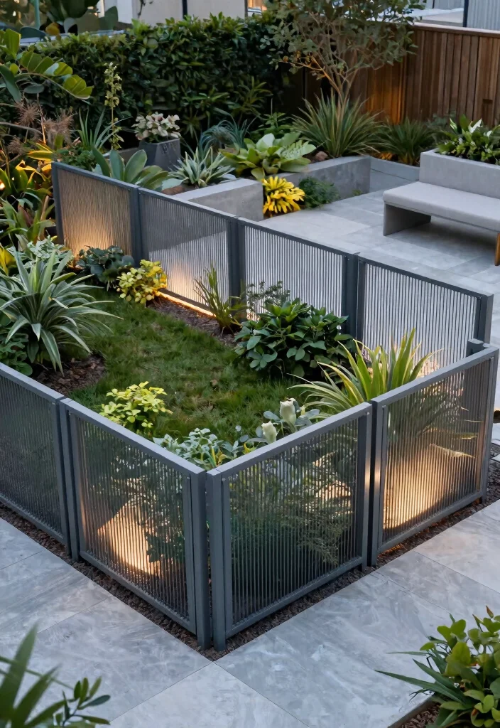 18 Metal Privacy Fence Ideas to Secure Your Modern Screening - 16. Modular Fence Systems 1