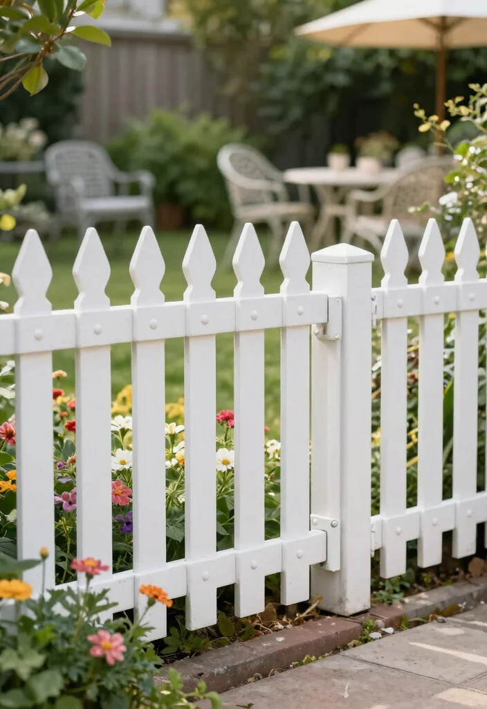 18 Metal Privacy Fence Ideas to Secure Your Modern Screening - 17. Classic Metal Picket Fencing 1
