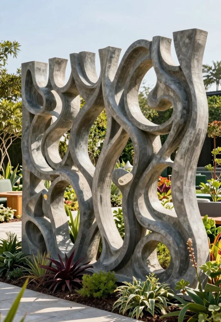 18 Metal Privacy Fence Ideas to Secure Your Modern Screening - 18. Unique Sculptural Fences 1