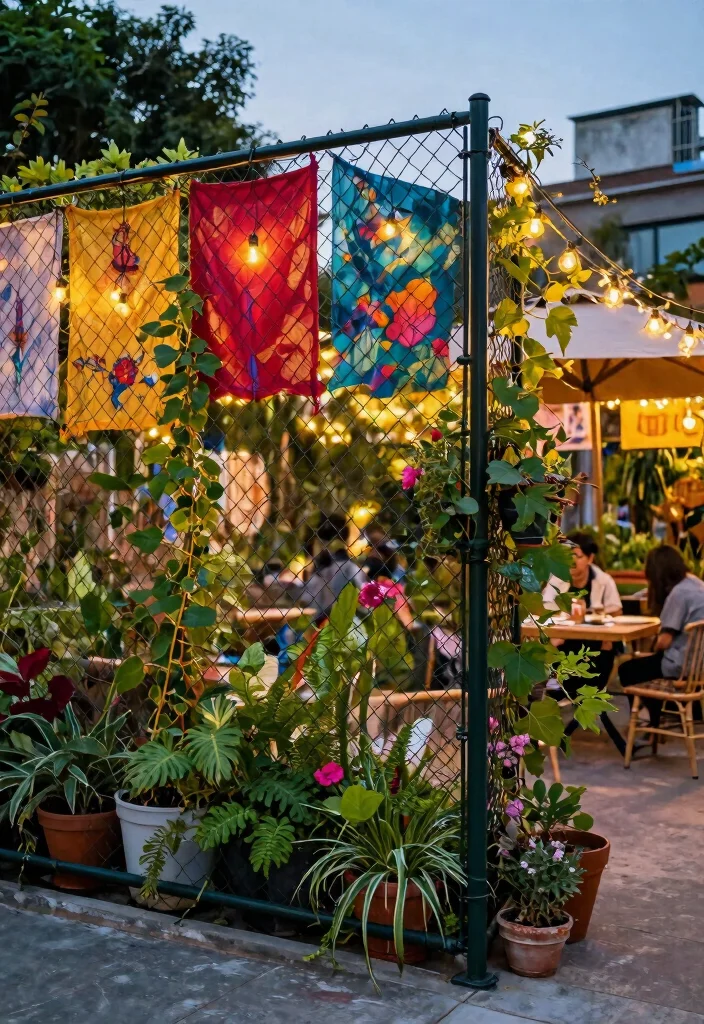 18 Modern Metal Fence Ideas: Sleek, Durable Style 10 18 Modern Metal Fence Ideas: Sleek, Durable Style - 10. Urban Vibes: Chain Link Fences with Flair 1