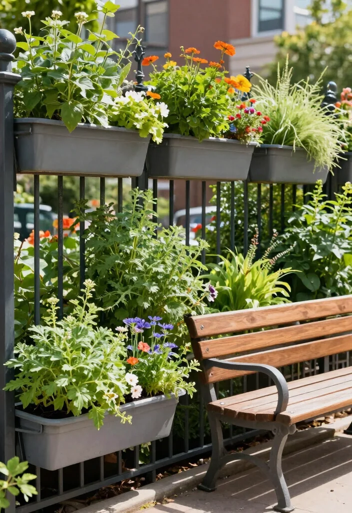 18 Modern Metal Fence Ideas: Sleek, Durable Style 17 18 Modern Metal Fence Ideas: Sleek, Durable Style - 17. Urban Jungle: Metal Planter Fences 1