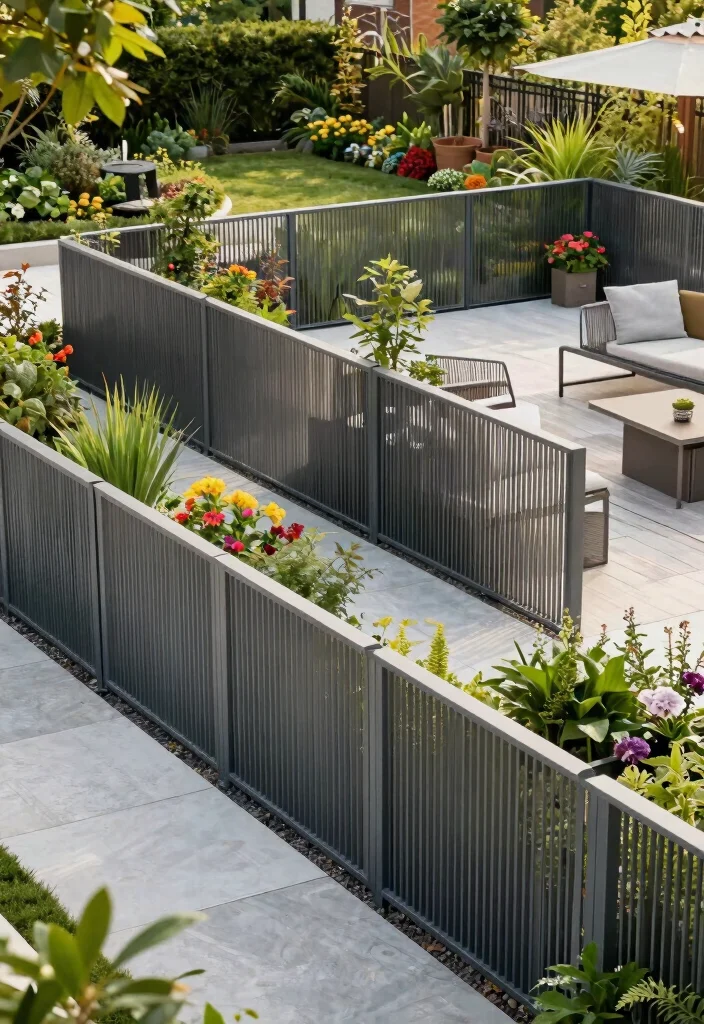 18 Modern Metal Fence Ideas: Sleek, Durable Style 18 18 Modern Metal Fence Ideas: Sleek, Durable Style - 18. Stylish Solutions: Modular Metal Fencing 1