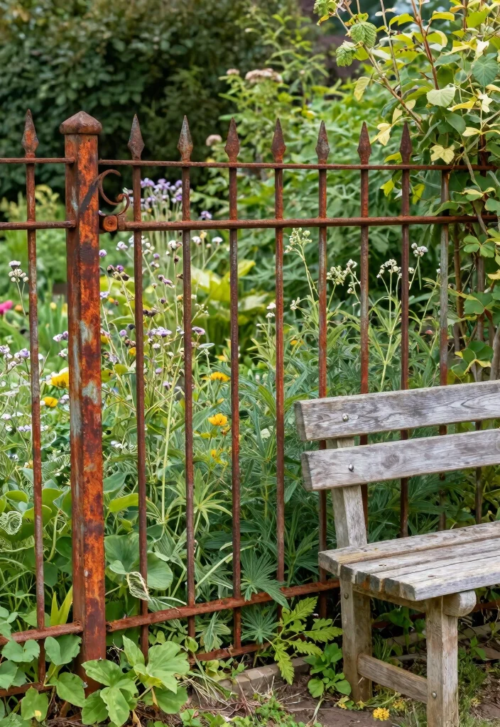 18 Modern Metal Fence Ideas: Sleek, Durable Style 7 18 Modern Metal Fence Ideas: Sleek, Durable Style - 7. Rustic Charm: Corroded Metal Fencing 1