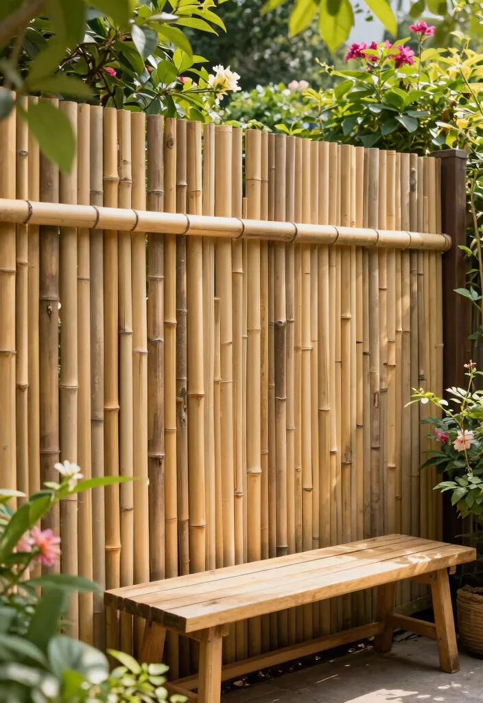 18 Modern Wood Fence Ideas: Clean Contemporary Lines 16 18 Modern Wood Fence Ideas: Clean Contemporary Lines - 16. Eco-Friendly Bamboo Fencing 1