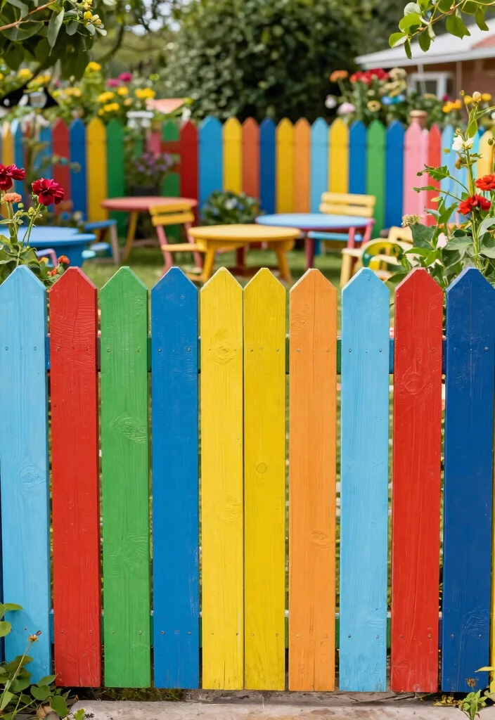 18 Modern Wood Fence Ideas: Clean Contemporary Lines 17 18 Modern Wood Fence Ideas: Clean Contemporary Lines - 17. Colorful Painted Fencing 1