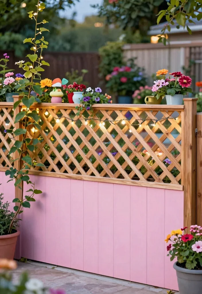 18 Modern Wood Fence Ideas: Clean Contemporary Lines 4 18 Modern Wood Fence Ideas: Clean Contemporary Lines - 4. Lattice Top Fencing 1