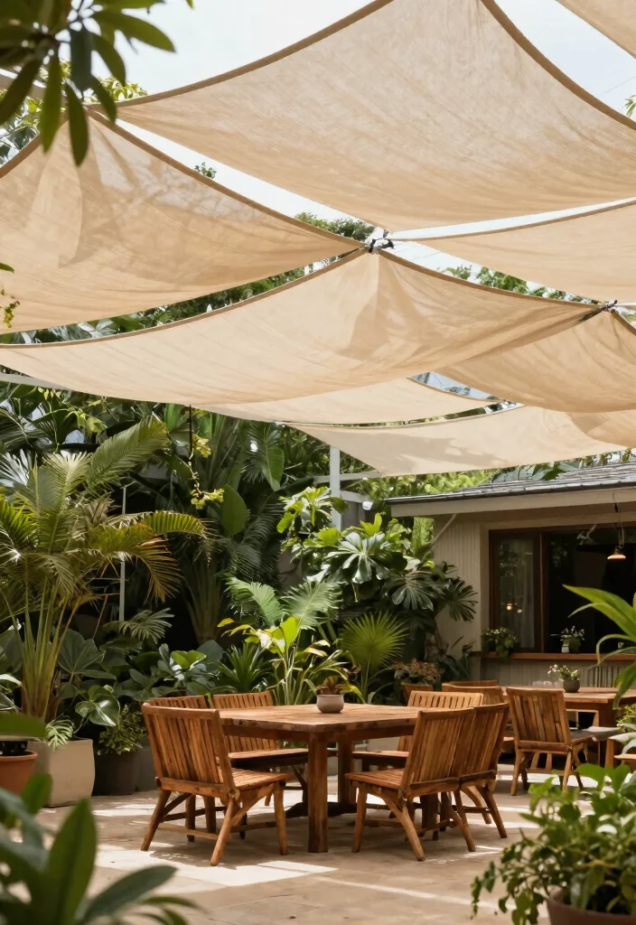 18 Patio Roof Extension Ideas: Shade Smart Upgrades - 13. Eco-Friendly Shade Fabrics 1