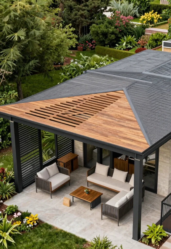 18 Patio Roof Extension Ideas: Shade Smart Upgrades - 18. Combination Roofs 1