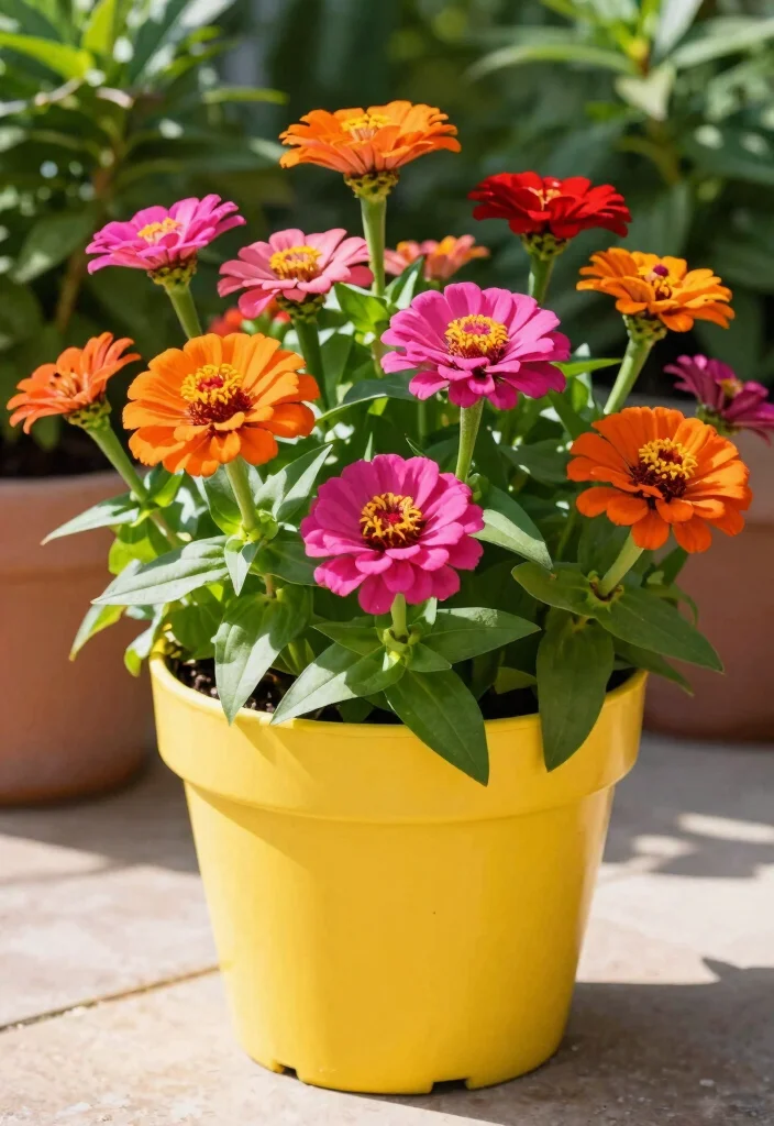 18 Perennial Planter Ideas for Long Lasting Blooms 18 18 Perennial Planter Ideas for Long Lasting Blooms - 18. Eye-Catching Zinnias for Bright Colors 1