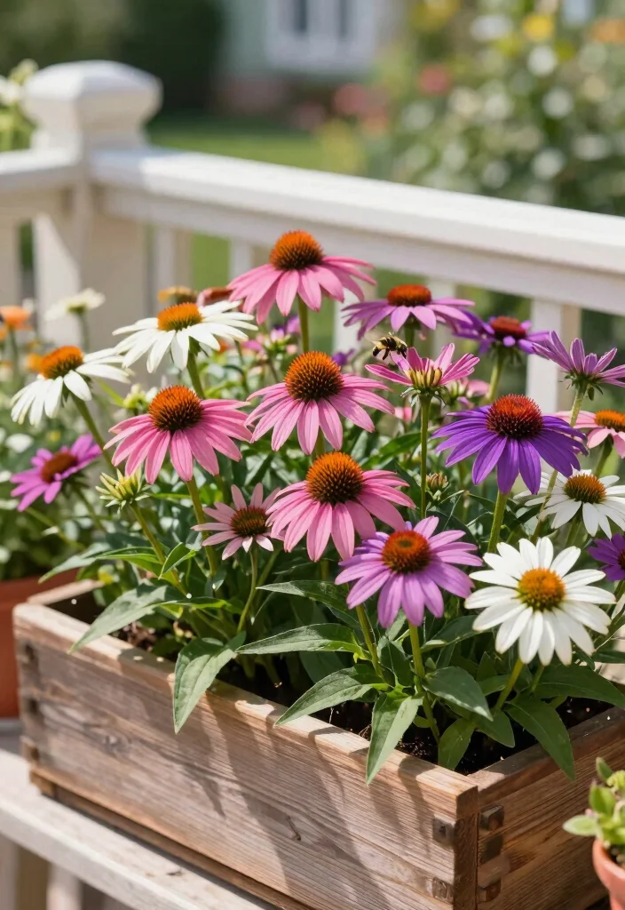 18 Perennial Planter Ideas for Long Lasting Blooms 2 18 Perennial Planter Ideas for Long Lasting Blooms - 2. Colorful Coneflower Combos 1