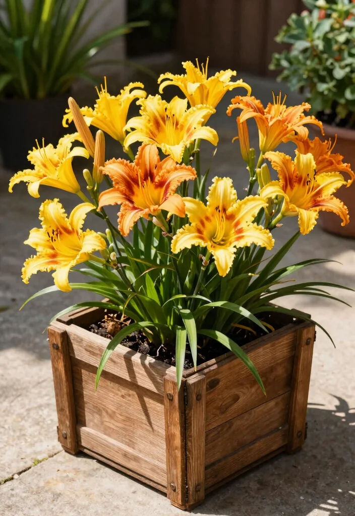 18 Perennial Planter Ideas for Long Lasting Blooms 4 18 Perennial Planter Ideas for Long Lasting Blooms - 4. Cheery Daylilies for Color 1