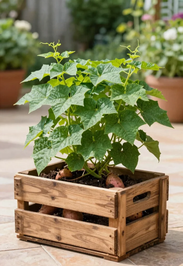 18 Perennial Planter Ideas for Long Lasting Blooms 8 18 Perennial Planter Ideas for Long Lasting Blooms - 8. Sweet Potatoes as Edible Decor 1