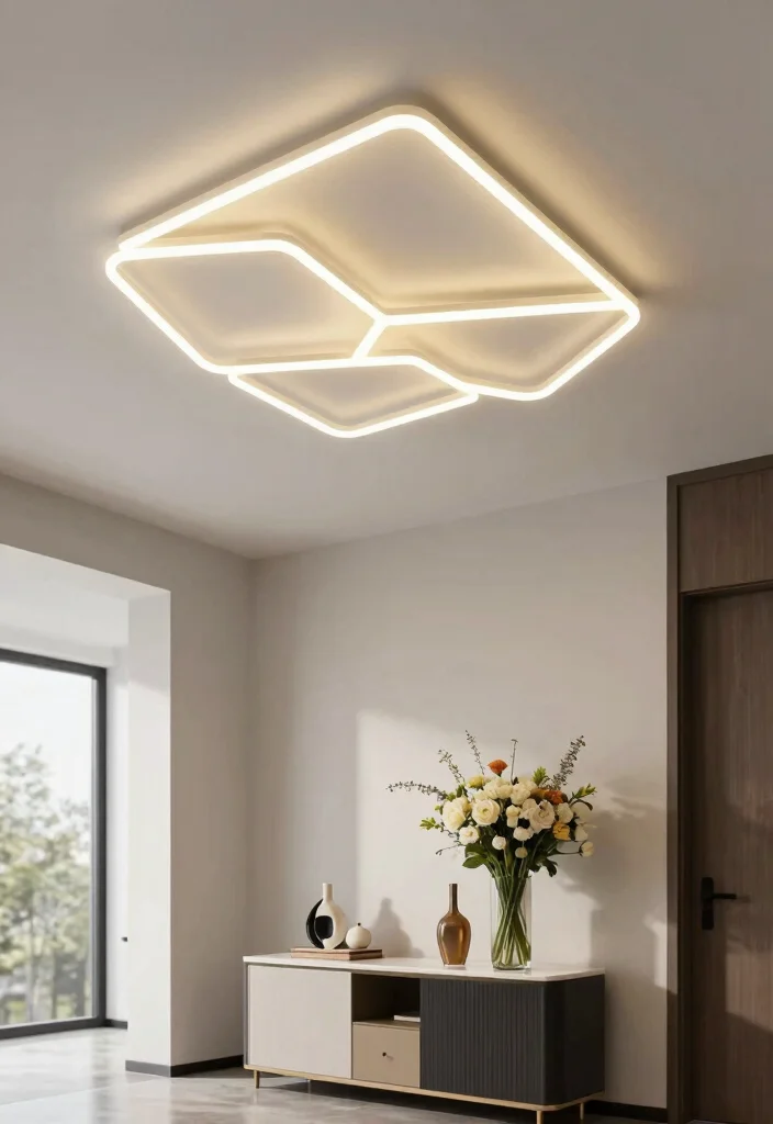 18 Profile LED Light in Ceiling Ideas for Modern Seamless Lighting - 6. Geometric LED Designs 1
