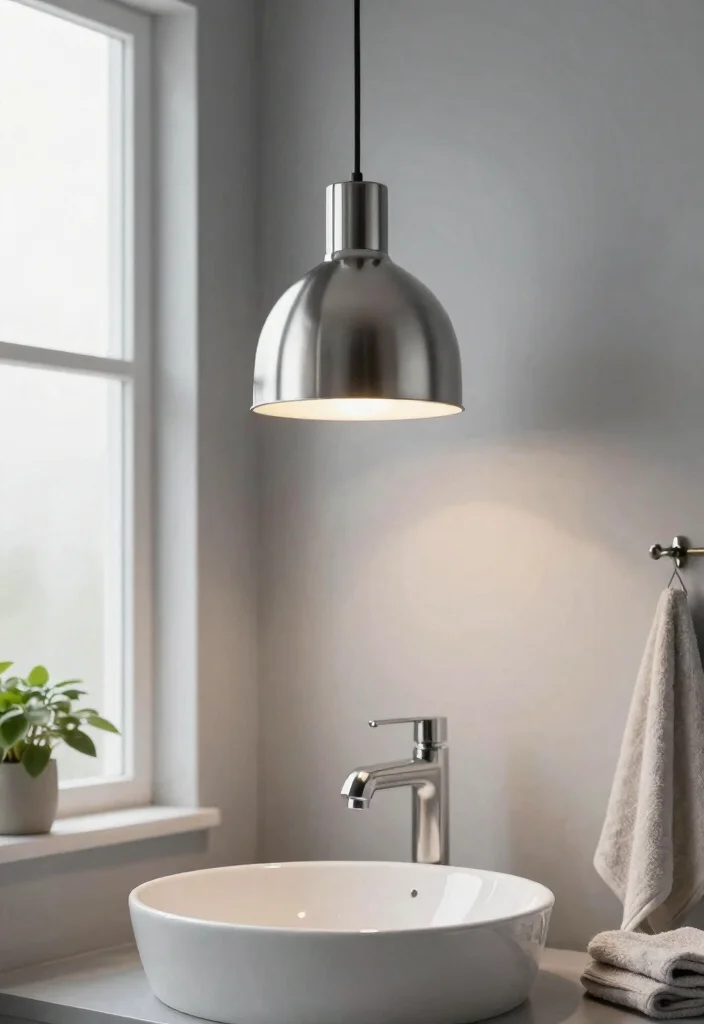 12 Bathroom Pendant Lights That Handle Moisture Without Rusting - 1. Sleek Stainless Steel Elegance 1