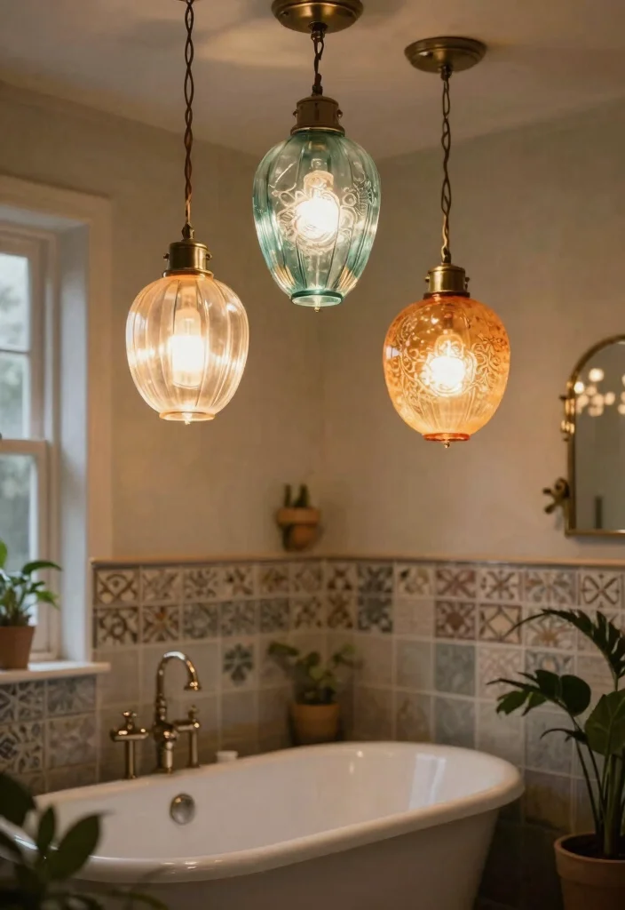 12 Bathroom Pendant Lights That Handle Moisture Without Rusting - 2. Vintage Glass Charm 1