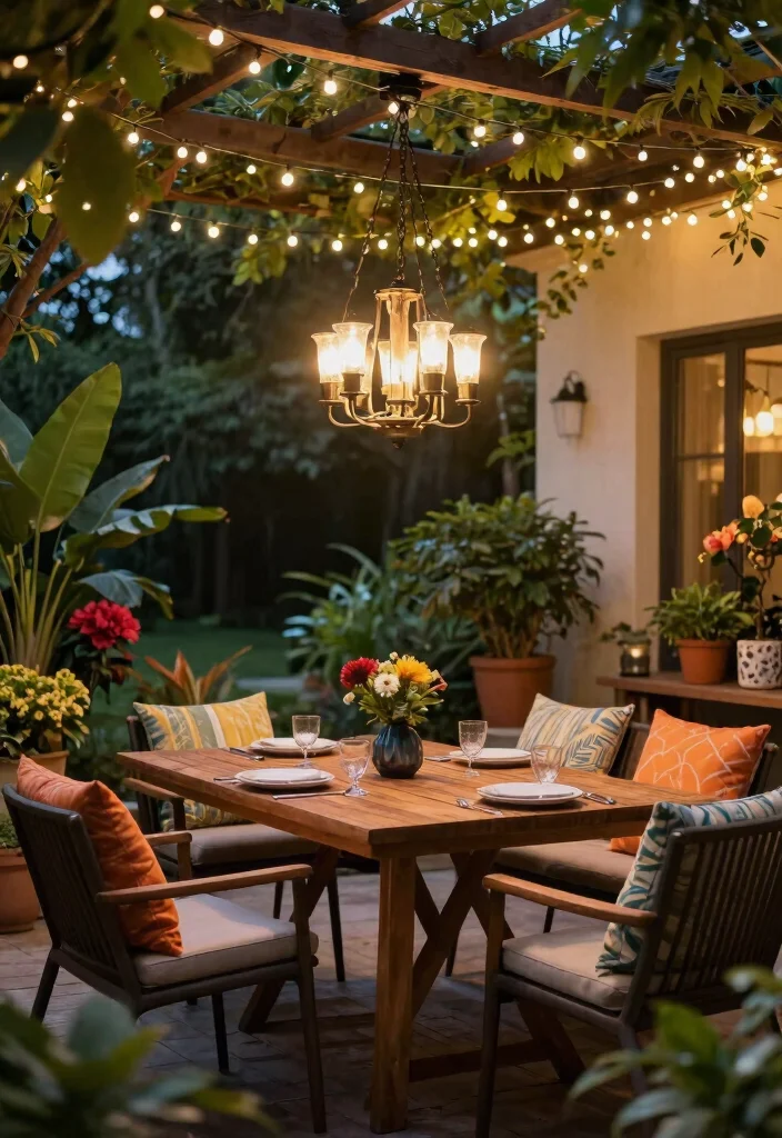 12 Battery Operated Chandelier Ideas for Rooms Without Wiring - 6. Elegant Outdoor Spaces 1
