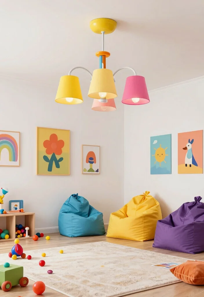 12 Battery Operated Chandelier Ideas for Rooms Without Wiring - 7. Playful Colors 1