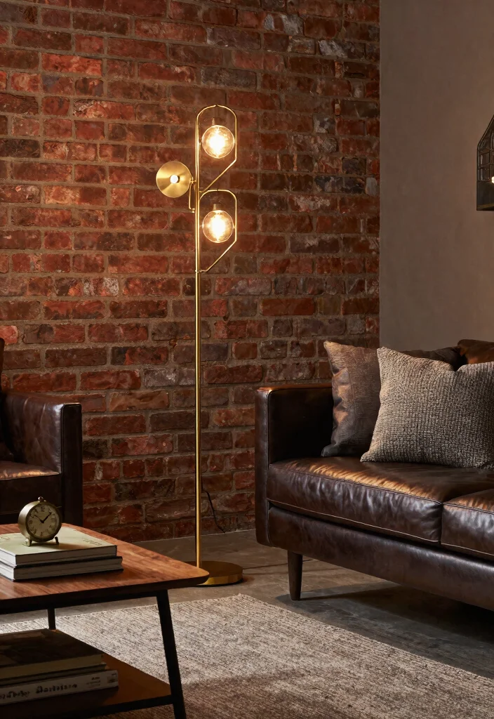 12 Brass Floor Lamp Ideas That Add Warmth Without Rewiring - 1. Industrial Chic Brass Floor Lamp 1