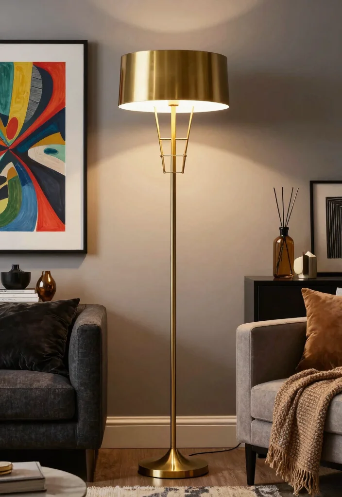 12 Brass Floor Lamp Ideas That Add Warmth Without Rewiring - 10. Statement Brass Floor Lamp 1