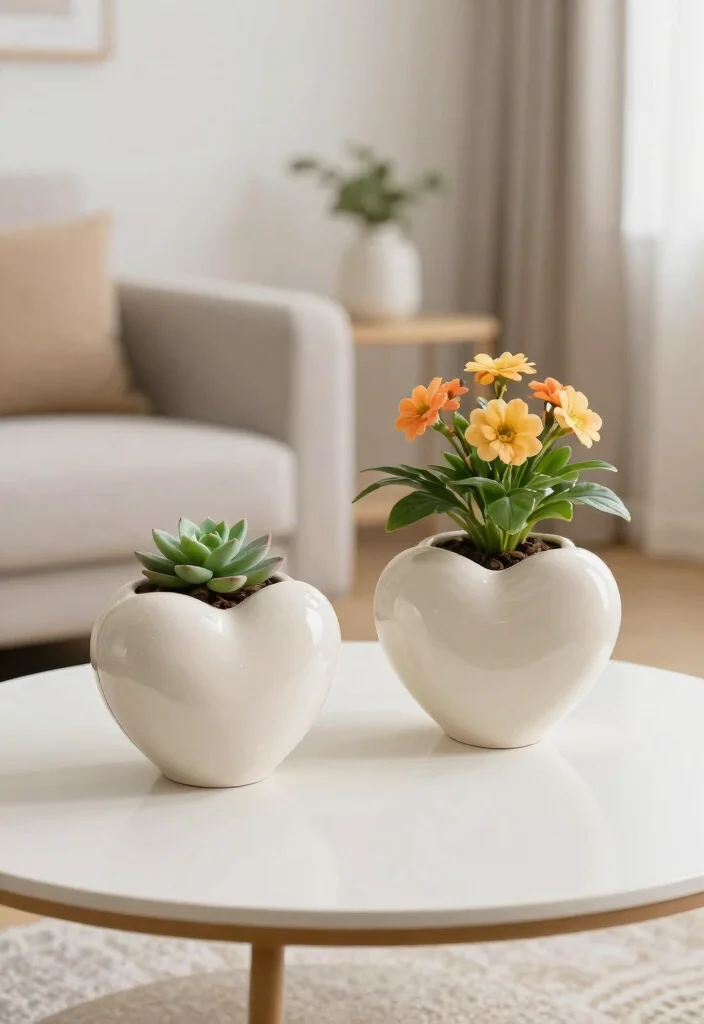 12 Heart Wall Decor Ideas That Don't Look Childish - 10. Heart-shaped Planters 1