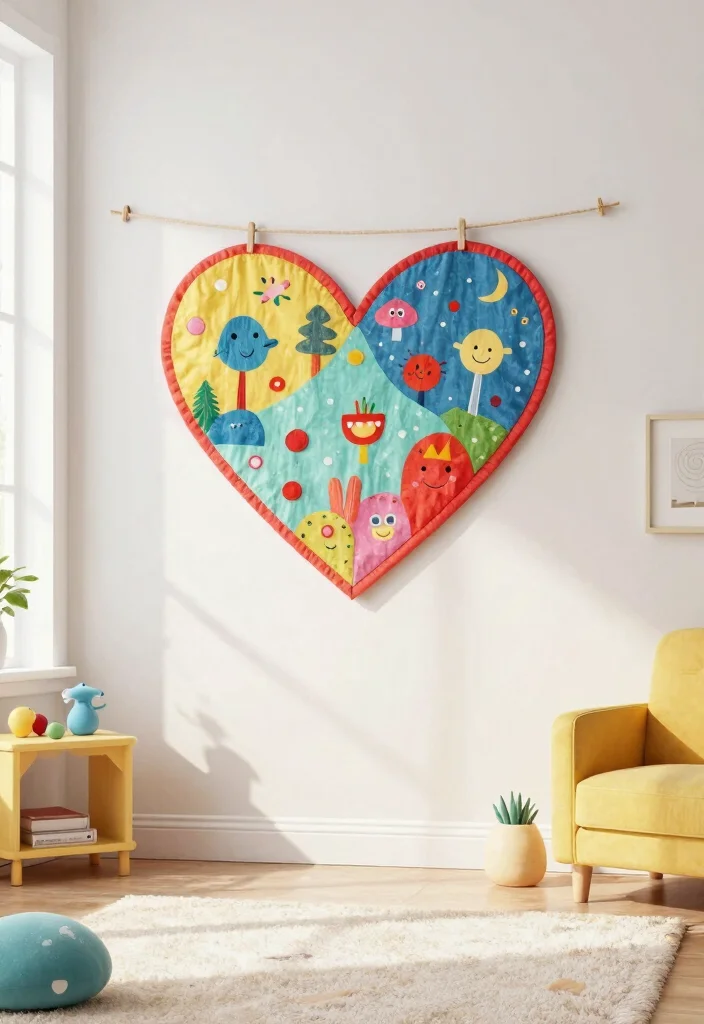 12 Heart Wall Decor Ideas That Don't Look Childish - 11. Heart Shaped Wall Art Banners 1