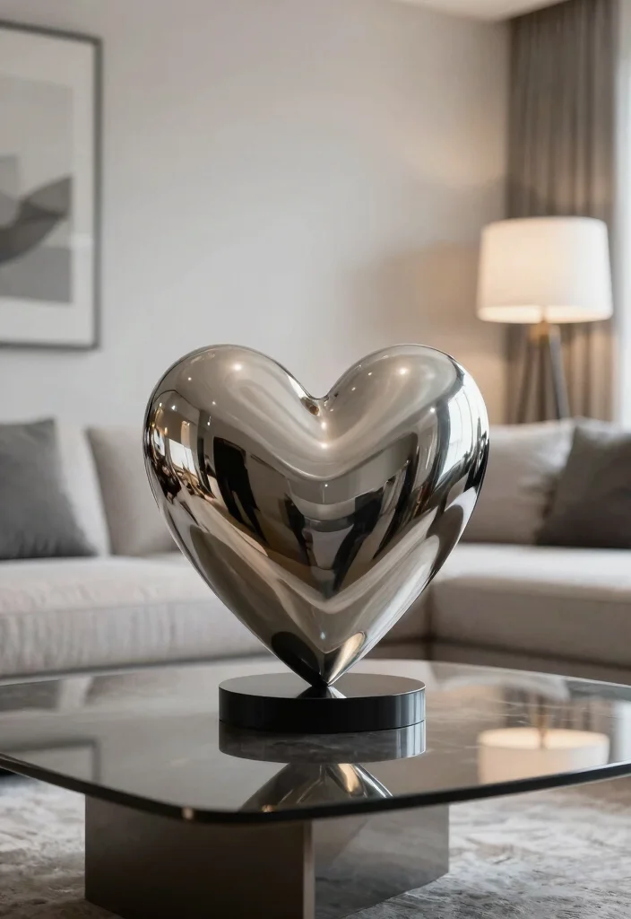 12 Heart Wall Decor Ideas That Don't Look Childish - 12. Contemporary Heart Sculpture 1