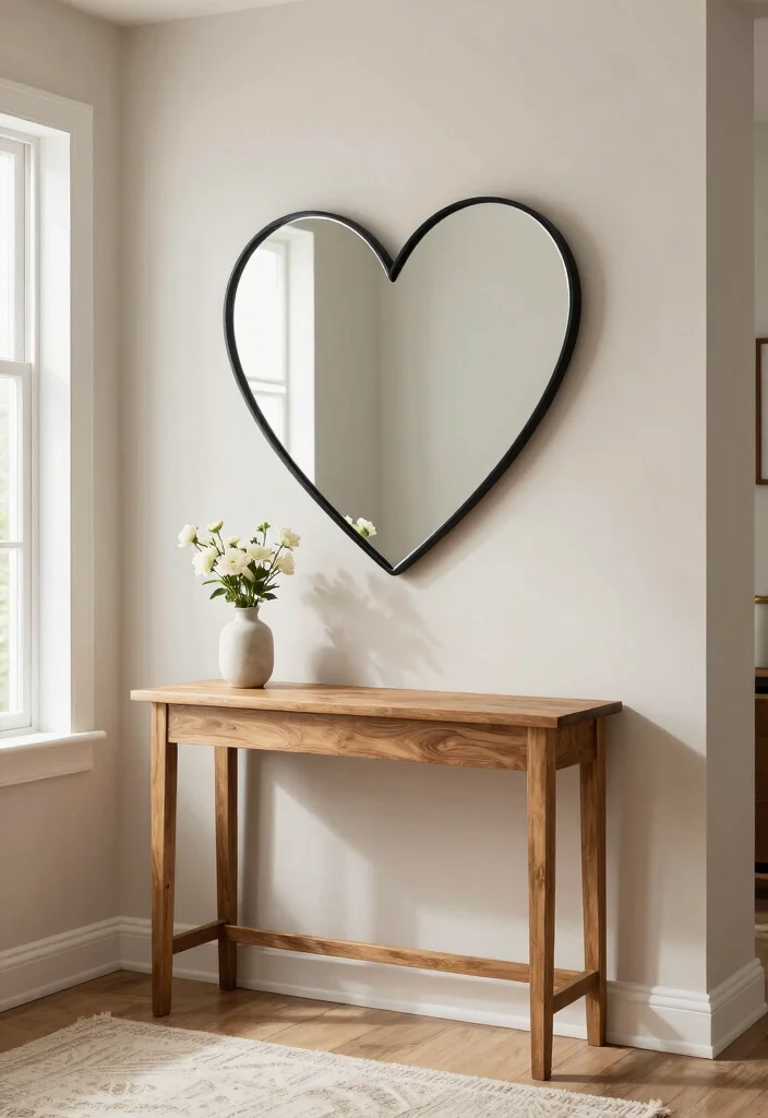 12 Heart Wall Decor Ideas That Don't Look Childish - 3. Heart-Shaped Mirrors 1