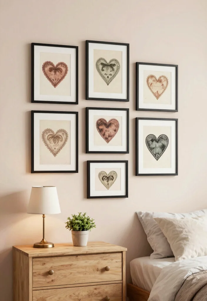 12 Heart Wall Decor Ideas That Don't Look Childish - 4. Vintage Heart Art Prints 1