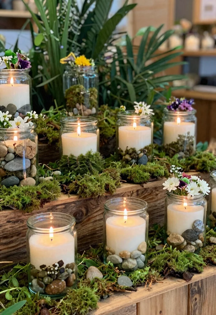 12 Jar Candle Holder Ideas You Can Make Without Spending $20 - 12. Natural Elements Candle Holders 1