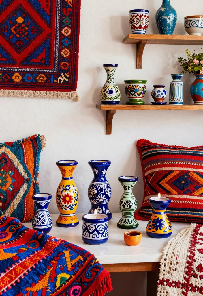 12 Mexican Candle Holder Ideas That Add Color and Warmth - 11. Playful Patterns Everywhere 1