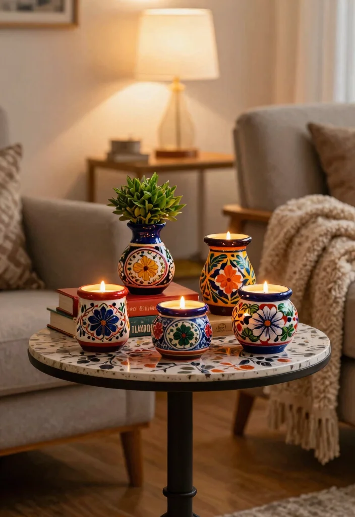 12 Mexican Candle Holder Ideas That Add Color and Warmth - 2. Cozy Corner Accents 1