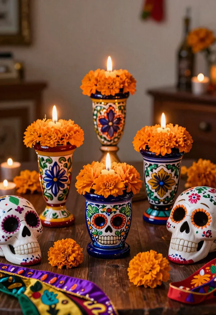 12 Mexican Candle Holder Ideas That Add Color and Warmth - 7. Themed Holiday Decor 1