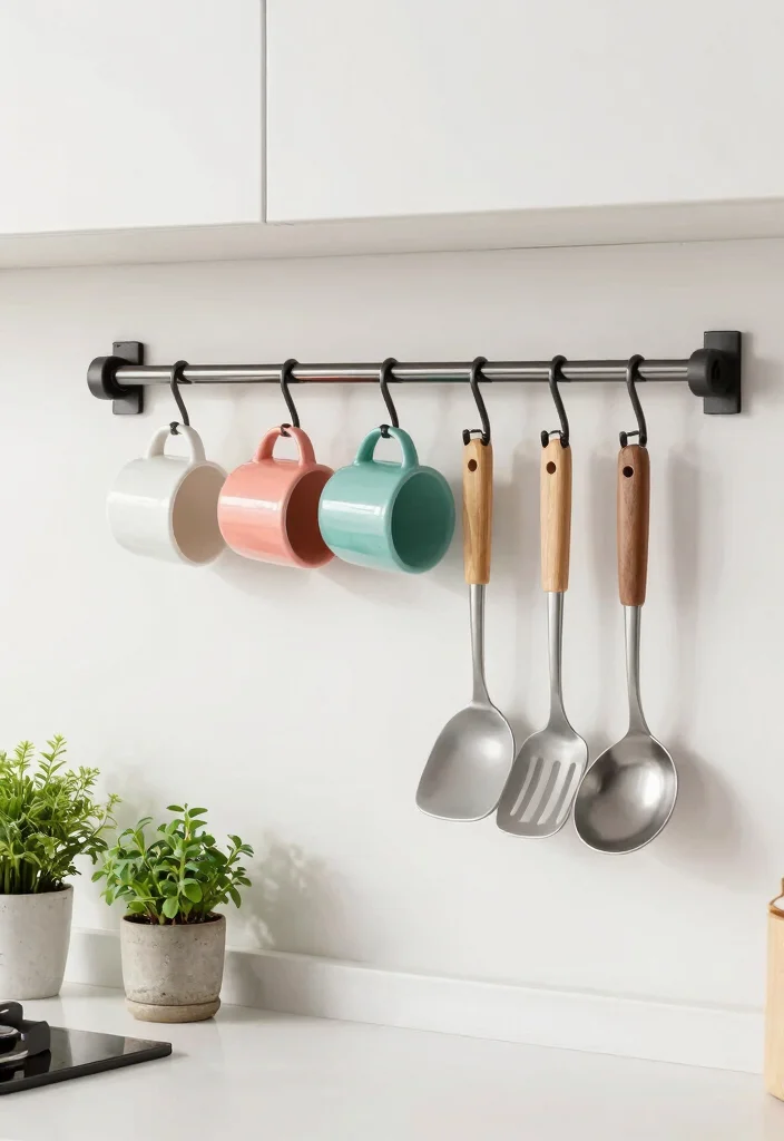 12 Small Wall Shelf Ideas for Tight Spaces and Rental Walls - 10. S-hooks and Rail Systems for Hanging Decor 1