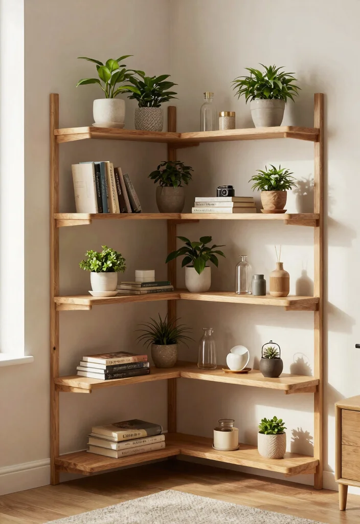 12 Small Wall Shelf Ideas for Tight Spaces and Rental Walls - 2. Corner Shelves for Space Efficiency 1