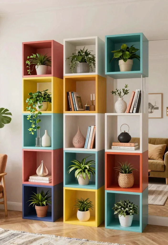 12 Small Wall Shelf Ideas for Tight Spaces and Rental Walls - 4. Cube Shelves for Modular Design 1