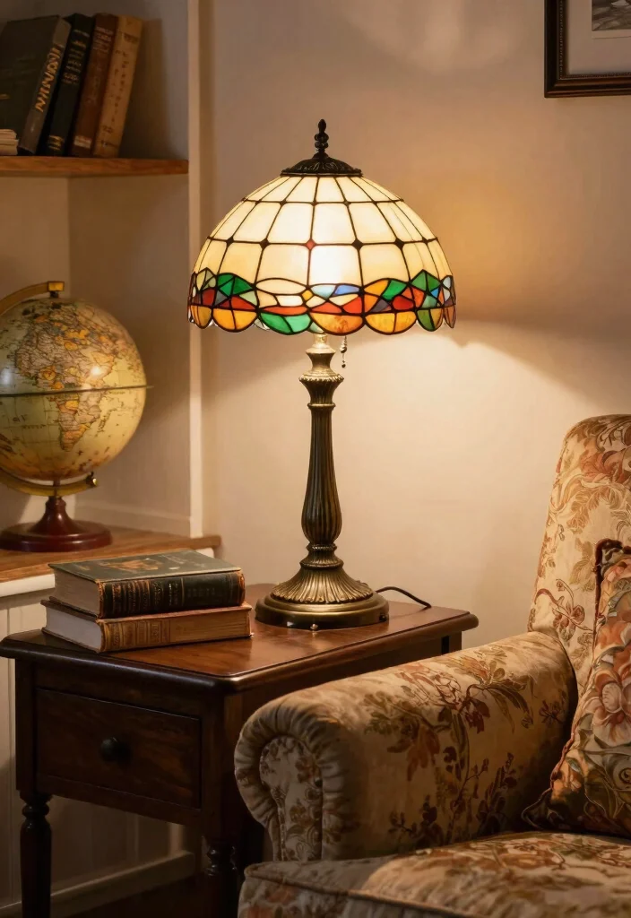 12 Table Lamp Lighting Ideas That Brighten Reading Nooks - 1. Vintage Charm: A Touch of Nostalgia 1
