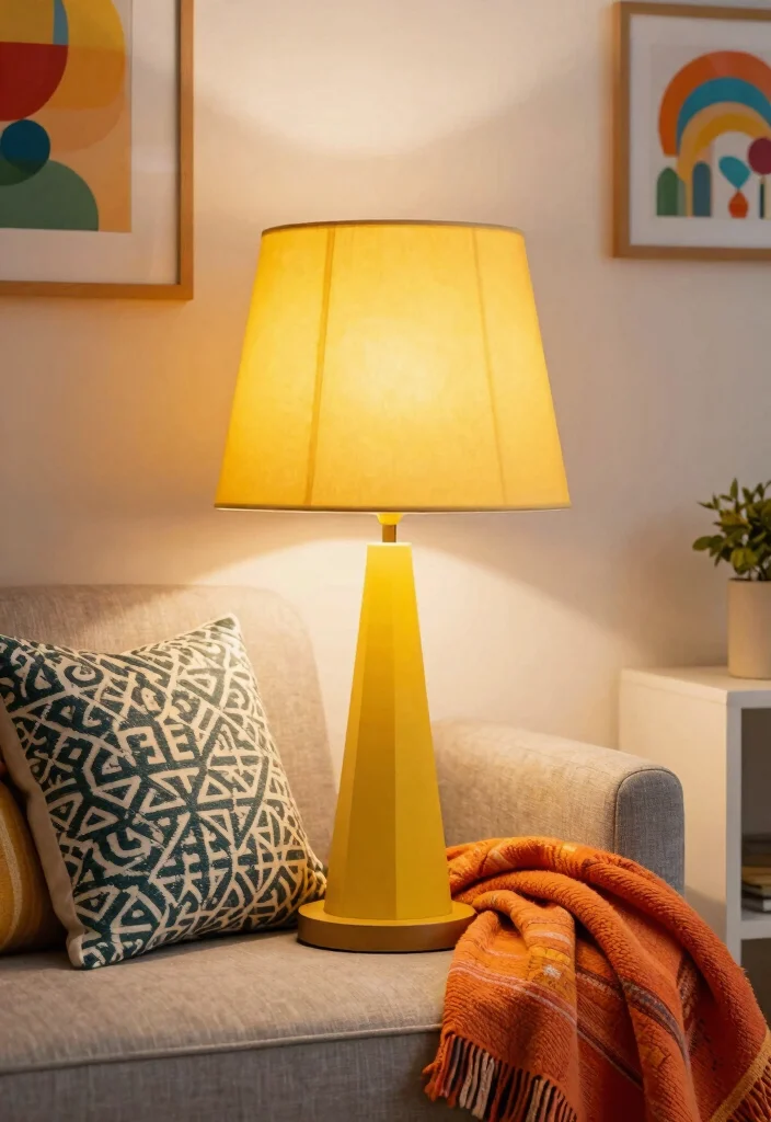 12 Table Lamp Lighting Ideas That Brighten Reading Nooks - 11. Color Pop: Brighten Up Your Space 1