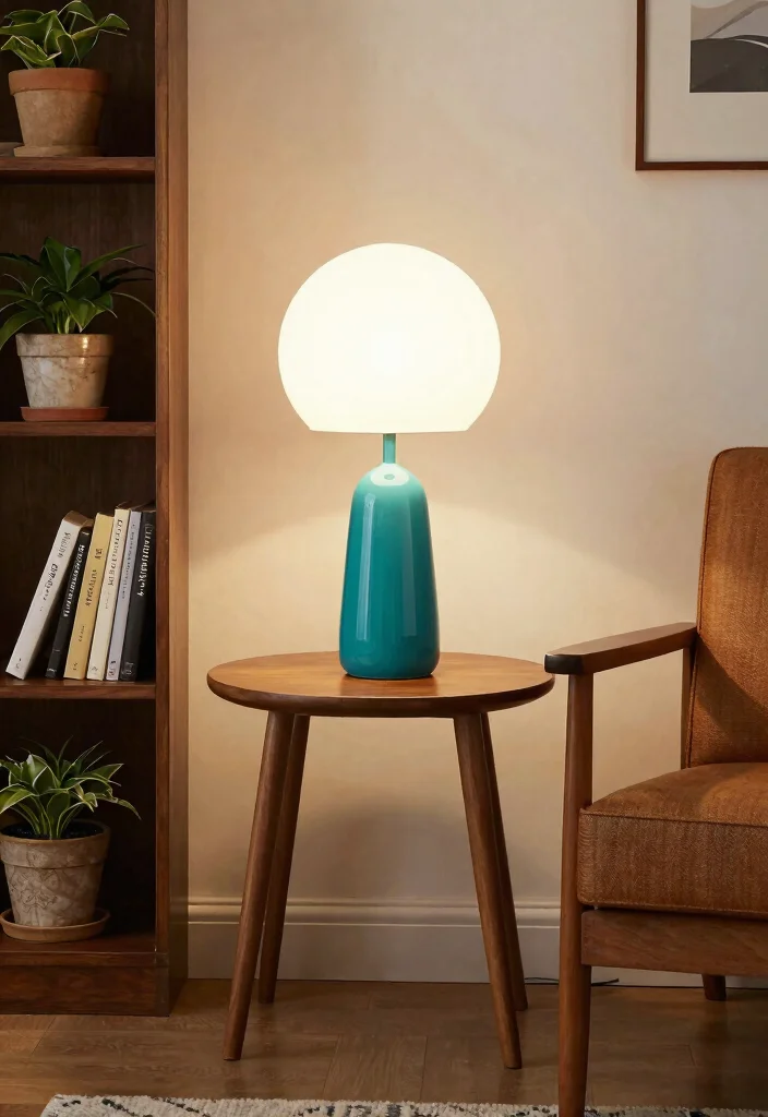 12 Table Lamp Lighting Ideas That Brighten Reading Nooks - 5. Mid-Century Modern: Retro Meets Functionality 1