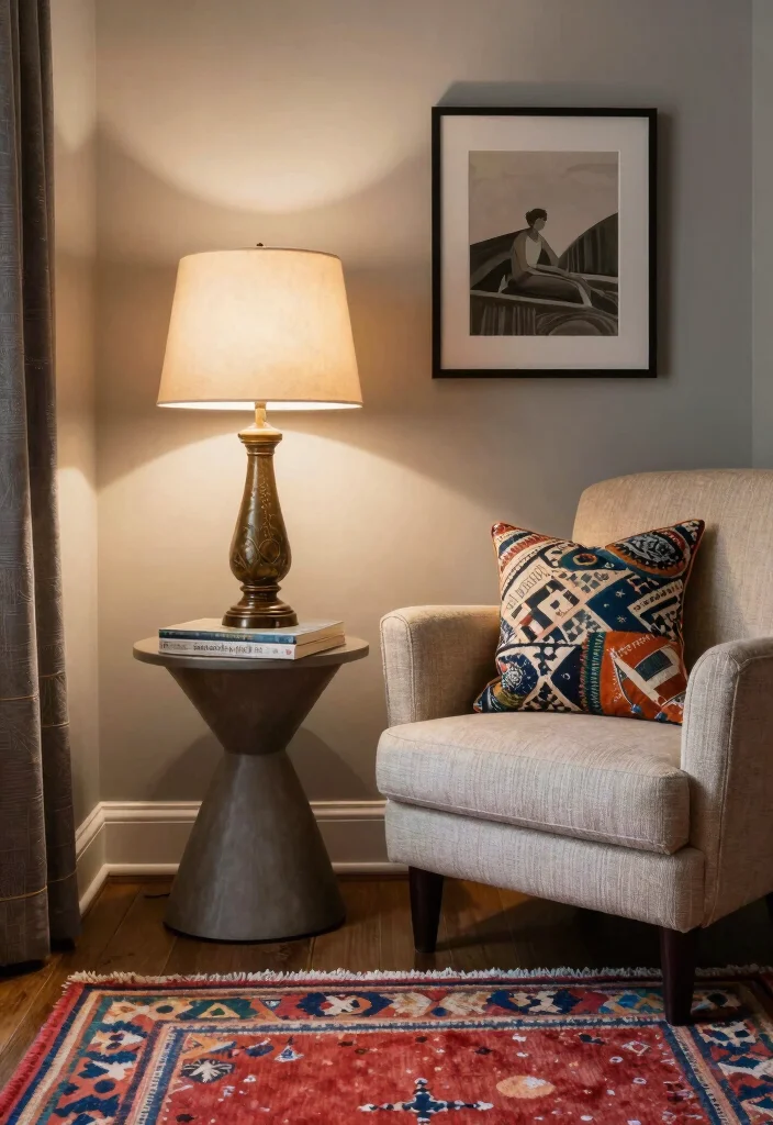 12 Table Lamp Lighting Ideas That Brighten Reading Nooks - 9. Eclectic Mix: Combining Styles 1