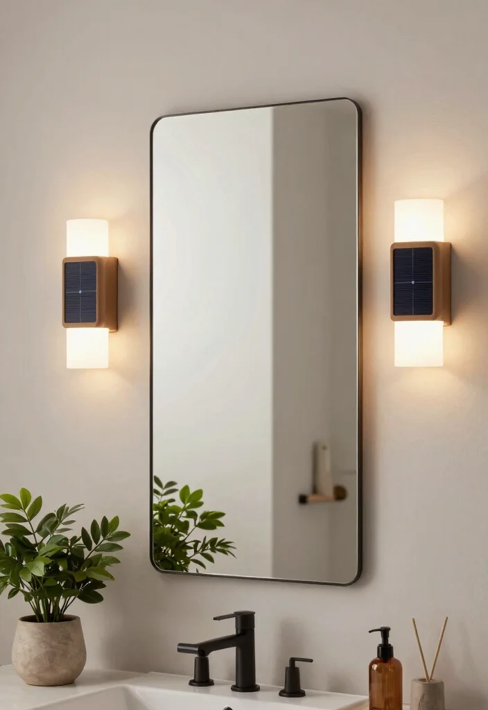 14 Bathroom Lamp Ideas That Provide Shadow-Free Lighting - 3. Solar-Powered Sconces 1