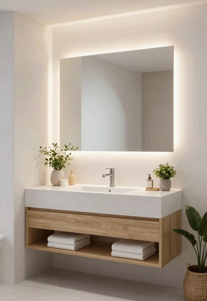 14 Bathroom Lamp Ideas That Provide Shadow-Free Lighting - 4. LED Strip Lights 1